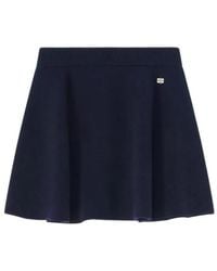 Ganni - Wool Blend Elastic Waist Mini Skirt - Lyst