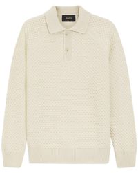 BOSS - Collared Long-Sleeved Knitted Sweater - Lyst