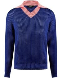 Fendi - V-Neck Knit Sweater - Lyst