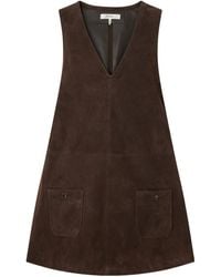 FRAME - The Safari Tent Suede Mini Dress - Lyst