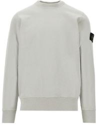 Stone Island - Logo Patch Crewneck Sweatshirt - Lyst