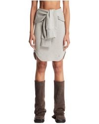 The Attico - The Sweatshirt Tied Fleece Mini Skirt - Lyst