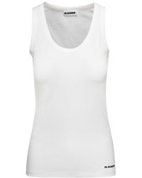 Jil Sander - Logo-Printed Sleeveless Tank Top - Lyst
