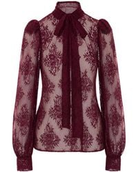 Aniye By - Sheer Lace Bow-Tie Blouse - Lyst