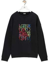 Loewe - Logo Embroidered Crewneck Sweatshirt - Lyst