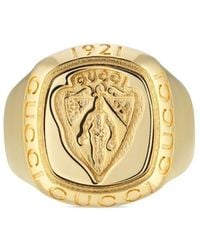 Gucci - Crest Signet Ring - Lyst