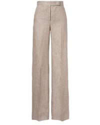 Max Mara - Deserto Herringbone Linen Wide-Leg Pants - Lyst
