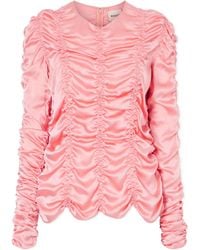 KHAITE - Rory Ruched Silk Satin Top - Lyst