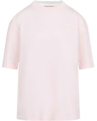 Marni - Logo Embossed Crewneck T-Shirt - Lyst