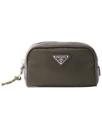 Prada - Speedrock Re-Nylon And Leather Pouch - Lyst