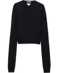 Prada - Wool V-Neck Sweater - Lyst