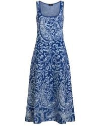 Etro - Jacquard Midi Dress With Floral Paisley Motif - Lyst
