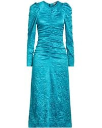 Ganni - Solid Color Satin Dress - Lyst