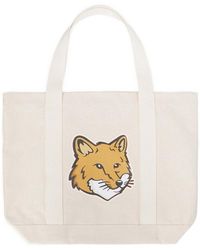 Maison Kitsuné - Maison Kitsuné Fox Head Printed Large Tote Bag - Lyst