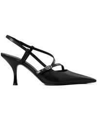 Tory Burch - Double T Logo-Plaque Strappy Pumps - Lyst