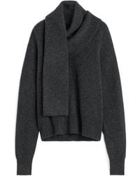 TOTEME - Totême Draped Scarf Knitted Jumper - Lyst