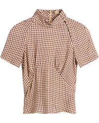 KNWLS - Tess Checked Mock-Neck Top - Lyst