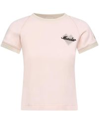Moncler - Logo Embroidered Crewneck T-Shirt - Lyst