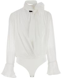 Pinko - Long-Sleeved V-Neck Bodysuit - Lyst