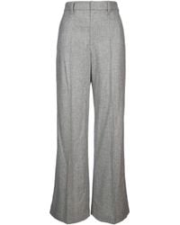 Brunello Cucinelli - High-Waist Wide-Leg Tailored Trousers - Lyst