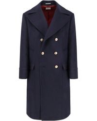 Brunello Cucinelli - Double-Breasted Long-Sleeved Coat - Lyst