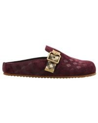 Burberry - Checked Strap Mules - Lyst
