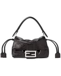 Fendi - Baguette Soft Small Crackled Leather Mini-Bag - Lyst