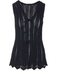 Twinset - Lurex Knit V-Neck Knitted Top - Lyst