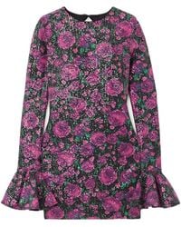 ROTATE BIRGER CHRISTENSEN - Backless Sequined Printed Dress - Lyst