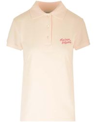 Maison Kitsuné - Maison Kitsuné Handwriting Short Sleeved Polo Shirt - Lyst