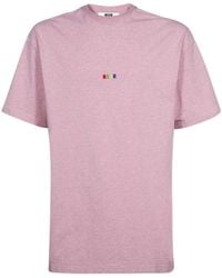 MSGM - Logo Embroidered Crewneck T-Shirt - Lyst