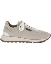 Brunello Cucinelli - Round-Toe Lace-Up Trainers - Lyst