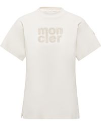 Moncler - Logo Embroidered Crewneck T-Shirt - Lyst