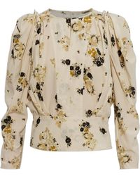 Isabel Marant - Zarga Floral-Print Puffed-Sleeve Blouse - Lyst