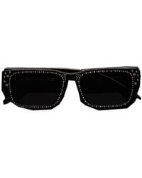 Moncler - Crystal-Encrusted Rectangular Sunglasses - Lyst