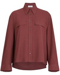 Brunello Cucinelli - Virgin Wool Fluid Twill Cropped Shirt - Lyst