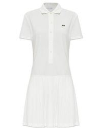 Lacoste - Pleated-Skirt Polo Mini Dress - Lyst