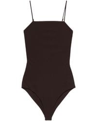 Jil Sander - Logo-Embroidered Square Neck Swimsuit - Lyst