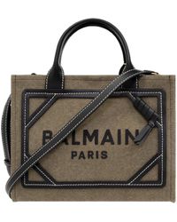 Balmain - Logo Detailed Top Handle Bag - Lyst
