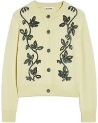 Jil Sander - Wool Blend Embroidered Cardigan - Lyst