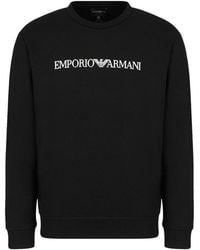 Emporio Armani - Logo Printed Crewneck Sweatshirt - Lyst