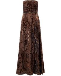 Elie Saab - Strapless Belted Devoré Silk-Blend Velvet Gown - Lyst