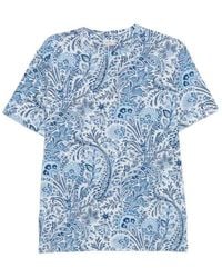 Etro - Paisley Printed Short-Sleeved T-Shirt - Lyst
