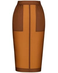 Saint Laurent - Back Slit Pencil Skirt - Lyst