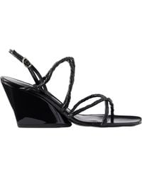 Proenza Schouler - Twist Slant Leather Wedge Sandals - Lyst