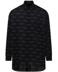 Balenciaga - All-Over Logo Long-Sleeve Shirt - Lyst