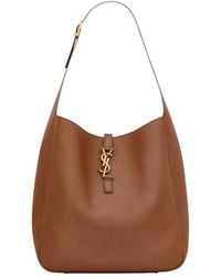 Saint Laurent - Le 5 À 7 Logo Plaque Large Shoulder Bag - Lyst