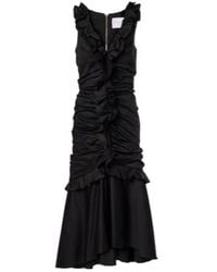 Carolina Herrera - Ruffled Cotton-Blend Midi Dress - Lyst