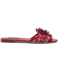 Dolce & Gabbana - Bianca Lace Detailed Sandals - Lyst