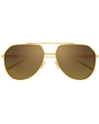 Bottega Veneta - Eyewear Aviator Frame Sunglasses - Lyst